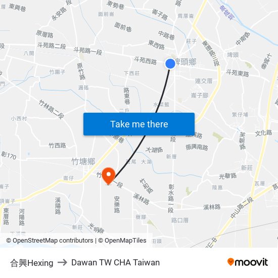 合興Hexing to Dawan TW CHA Taiwan map