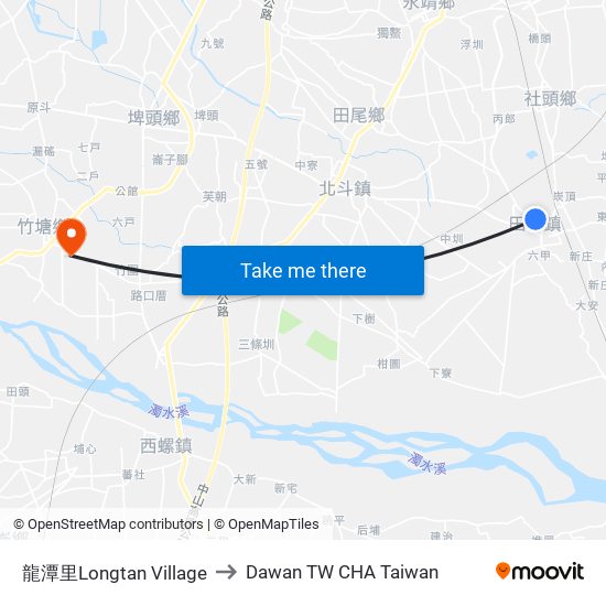 龍潭里Longtan Village to Dawan TW CHA Taiwan map