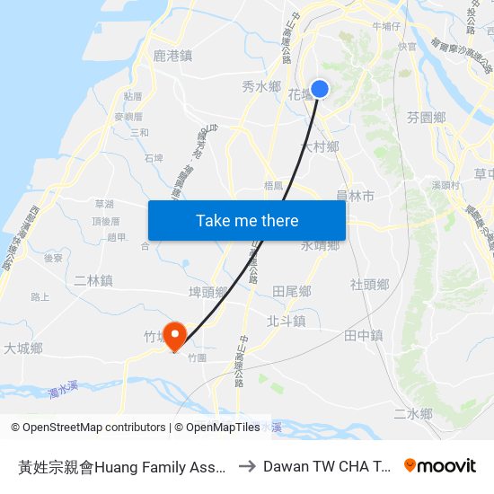 黃姓宗親會Huang Family Asspciation to Dawan TW CHA Taiwan map