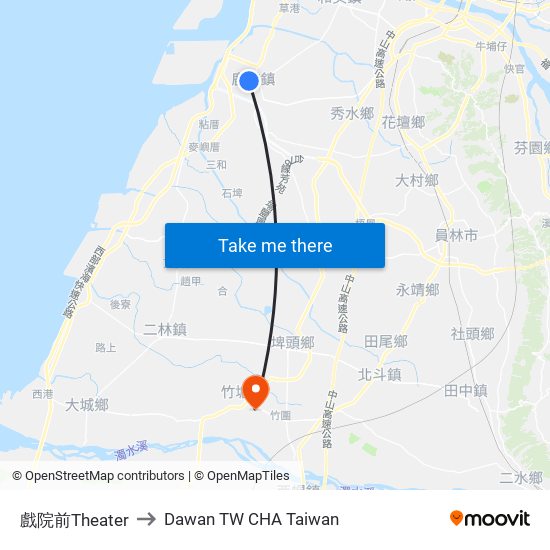 戲院前Theater to Dawan TW CHA Taiwan map