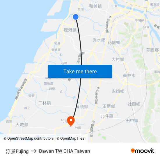 浮景Fujing to Dawan TW CHA Taiwan map