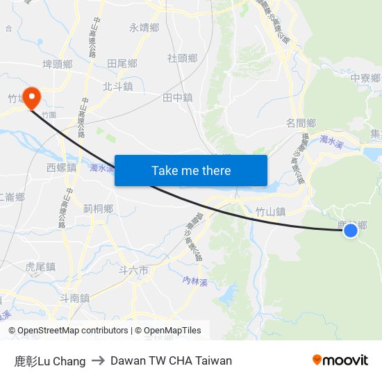 鹿彰Lu Chang to Dawan TW CHA Taiwan map