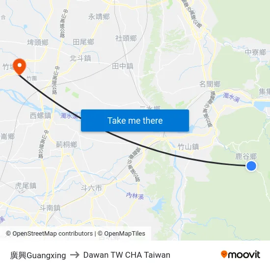 廣興Guangxing to Dawan TW CHA Taiwan map
