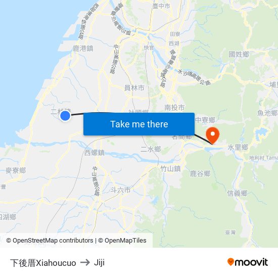 下後厝Xiahoucuo to Jiji map