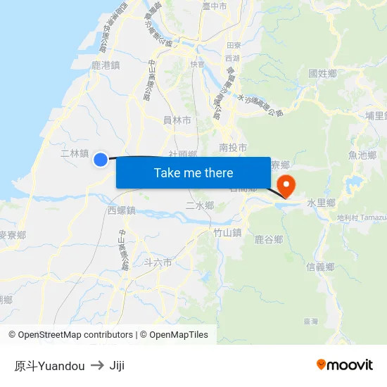 原斗Yuandou to Jiji map