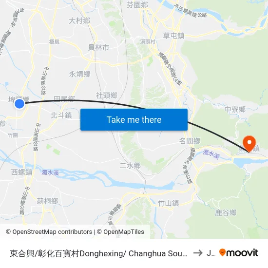 東合興/彰化百寶村Donghexing/ Changhua Souvenir Center to Jiji map
