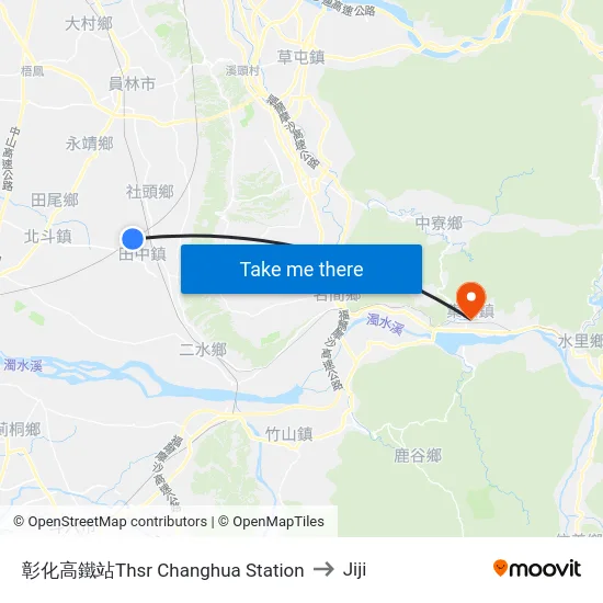 彰化高鐵站Thsr Changhua  Station to Jiji map