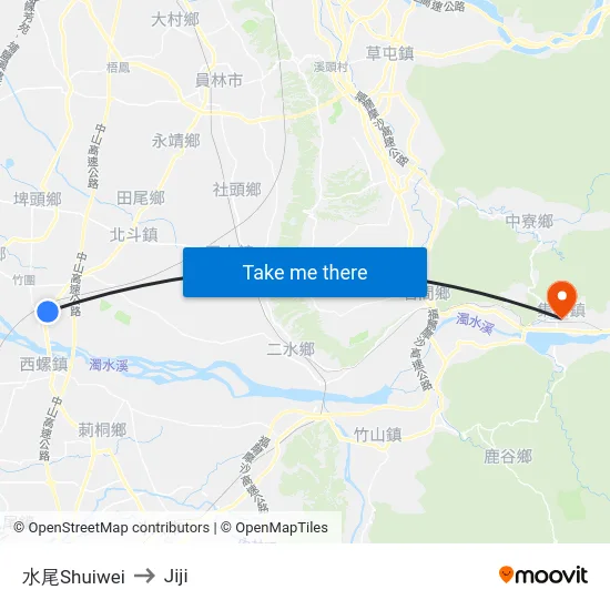 水尾Shuiwei to Jiji map