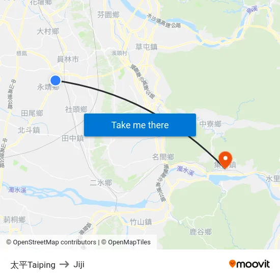 太平Taiping to Jiji map