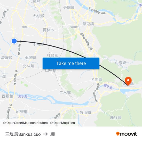 三塊厝Sankuaicuo to Jiji map