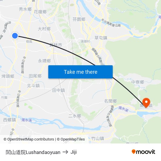 閭山道院Lushandaoyuan to Jiji map