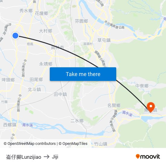 崙仔腳Lunzijiao to Jiji map