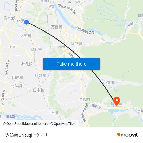 赤塗崎Chituqi to Jiji map