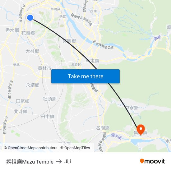 媽祖廟Mazu Temple to Jiji map