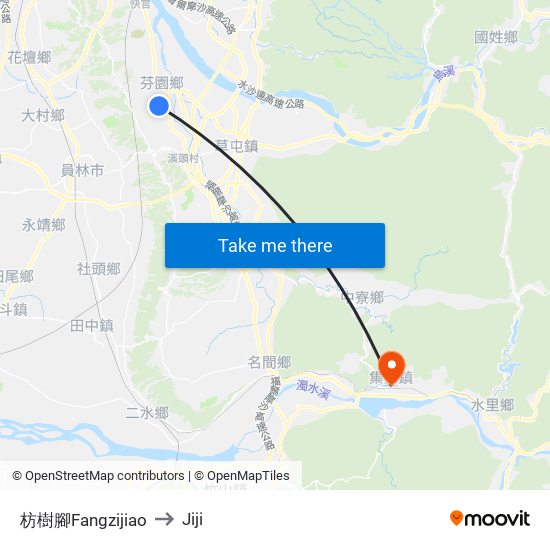 枋樹腳Fangzijiao to Jiji map
