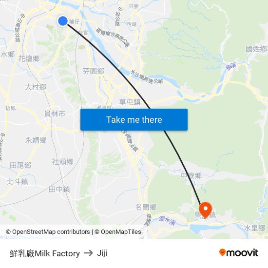 鮮乳廠Milk Factory to Jiji map