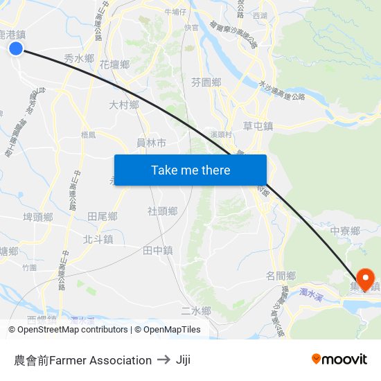 農會前Farmer Association to Jiji map