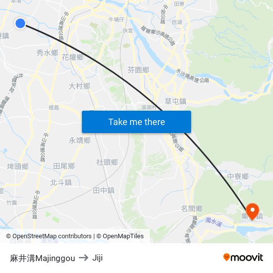 麻井溝Majinggou to Jiji map