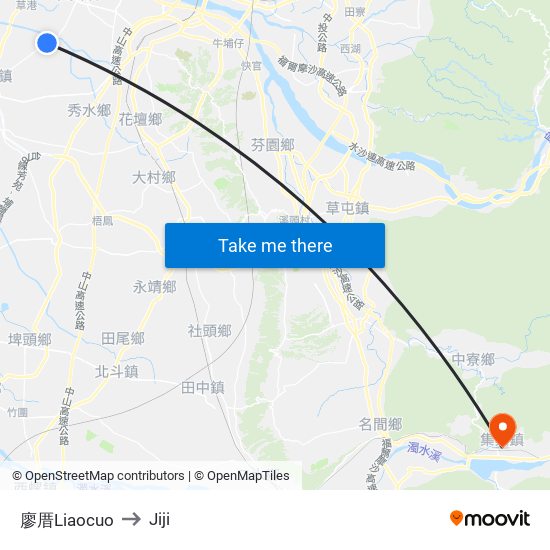 廖厝Liaocuo to Jiji map