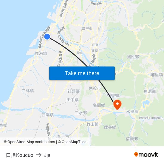 口厝Koucuo to Jiji map