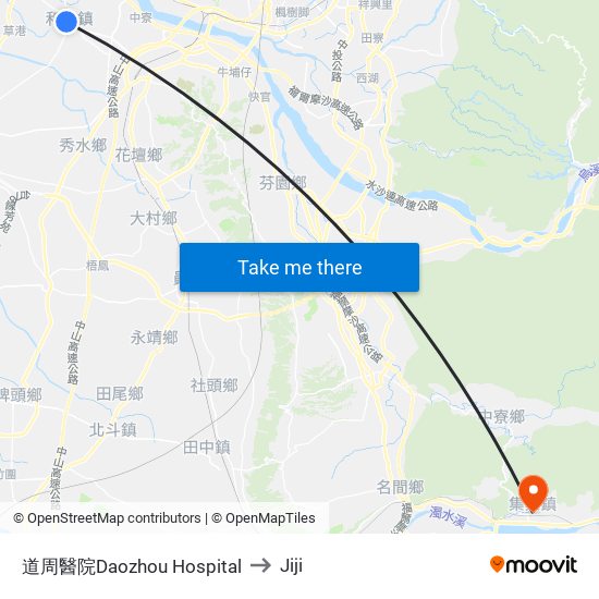 道周醫院Daozhou Hospital to Jiji map