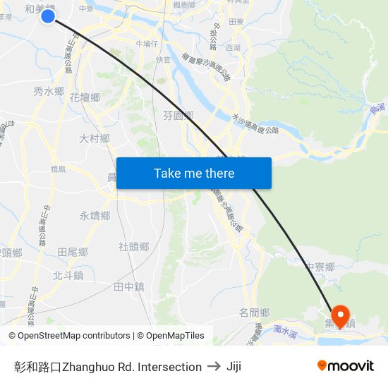 彰和路口Zhanghuo Rd. Intersection to Jiji map