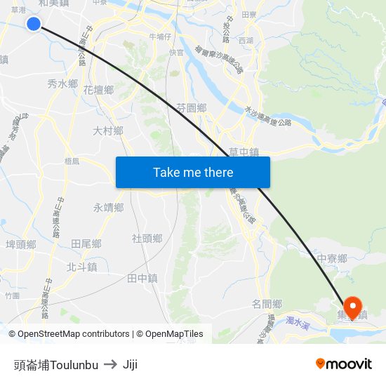 頭崙埔Toulunbu to Jiji map