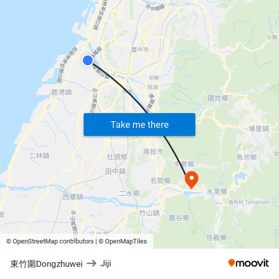 東竹圍Dongzhuwei to Jiji map