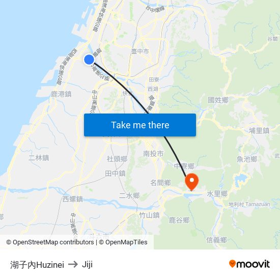 湖子內Huzinei to Jiji map