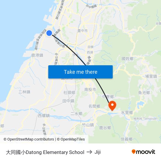 大同國小Datong Elementary School to Jiji map
