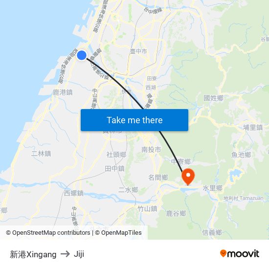 新港Xingang to Jiji map