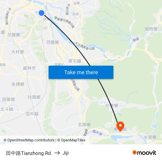 田中路Tianzhong Rd. to Jiji map