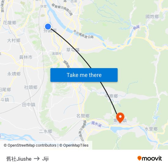 舊社Jiushe to Jiji map