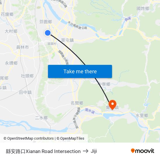 縣安路口Xianan Road Intersection to Jiji map