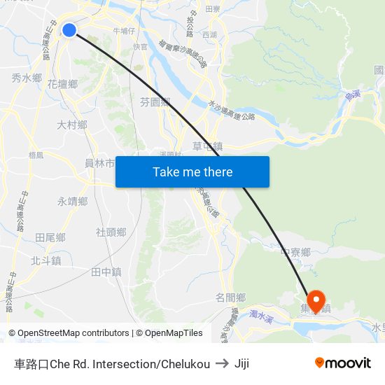 車路口Che Rd. Intersection/Chelukou to Jiji map