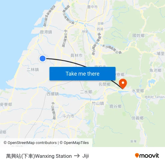 萬興站(下車)Wanxing Station to Jiji map