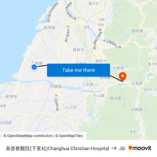 基督教醫院(下客站)Changhua Christian Hospital to Jiji map