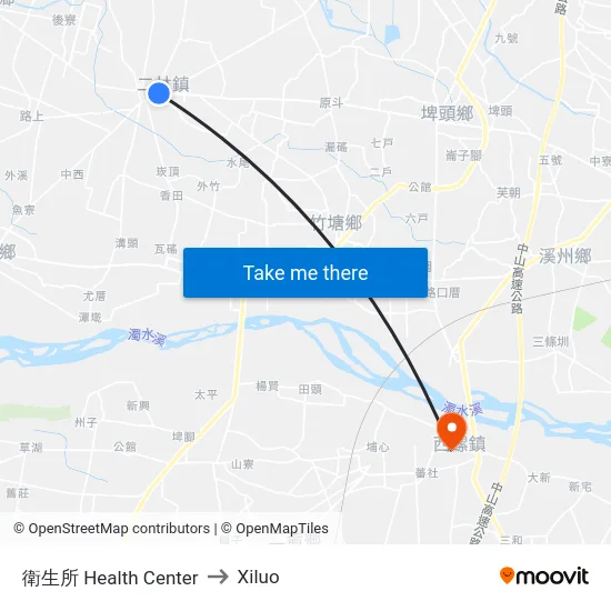 衛生所 Health Center to Xiluo map