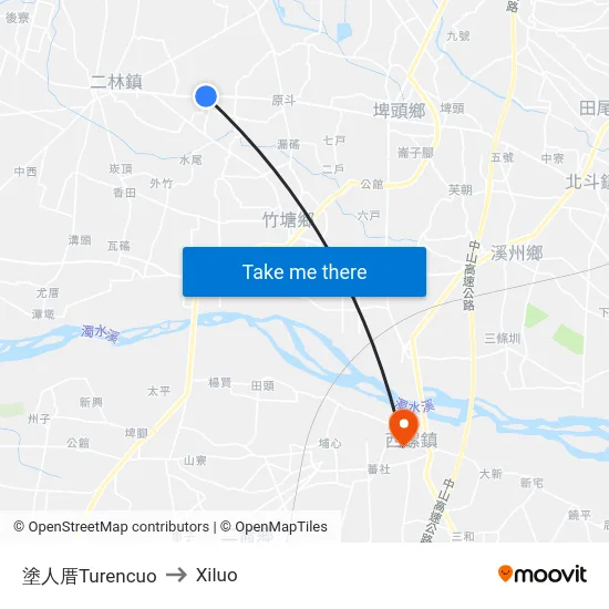 塗人厝Turencuo to Xiluo map
