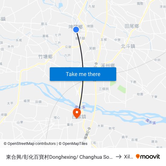 東合興/彰化百寶村Donghexing/ Changhua Souvenir Center to Xiluo map