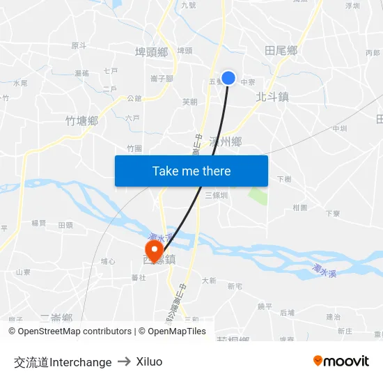 交流道Interchange to Xiluo map