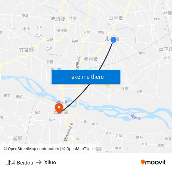 北斗Beidou to Xiluo map