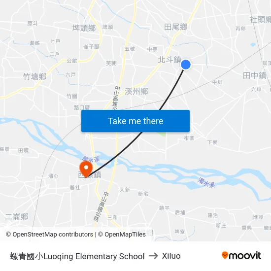 螺青國小Luoqing Elementary  School to Xiluo map