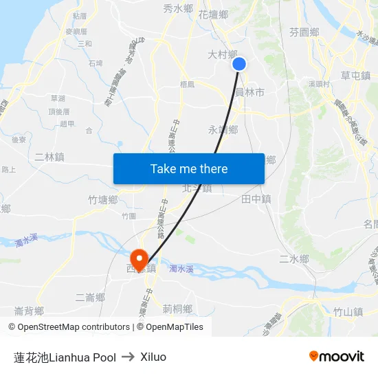 蓮花池Lianhua Pool to Xiluo map