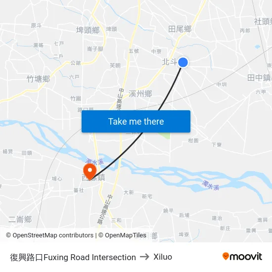 復興路口Fuxing Road Intersection to Xiluo map