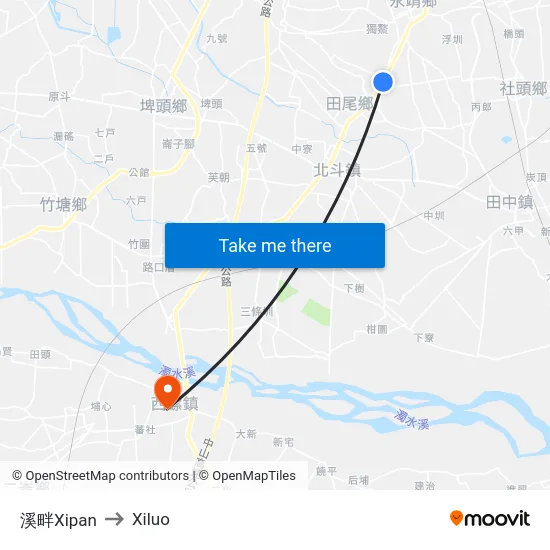 溪畔Xipan to Xiluo map