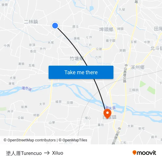 塗人厝Turencuo to Xiluo map