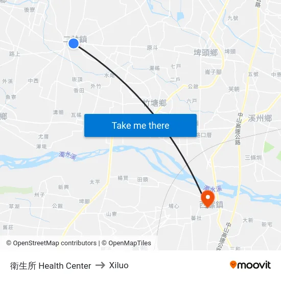 衛生所 Health Center to Xiluo map