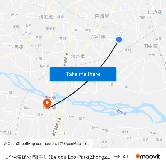 北斗環保公園(中圳)Beidou  Eco-Park(Zhongzun) to Xiluo map