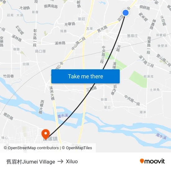 舊眉村Jiumei Village to Xiluo map